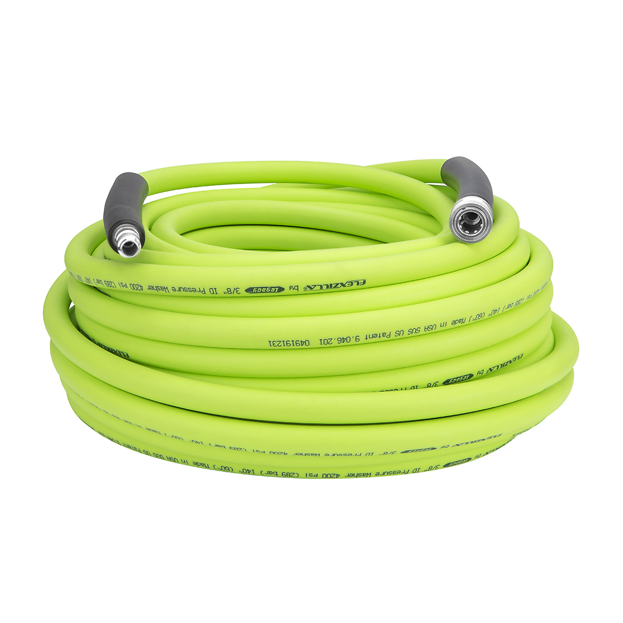 Legacy Flexzilla®, Pressure Washer Hose, 3/8in. x 100’, 4200PSI, Diameter 3/8 in, Length 100 ft, Max. PSI 4200 Model# HFZPW426100Q-E